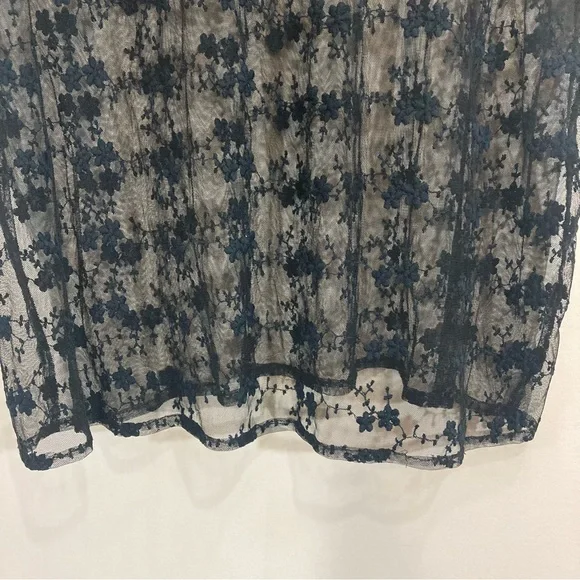 SOLD One Teaspoon Sheer Lace Overlay Chemise Shirt Black Floral Sz 4 - Picture 4 of 9